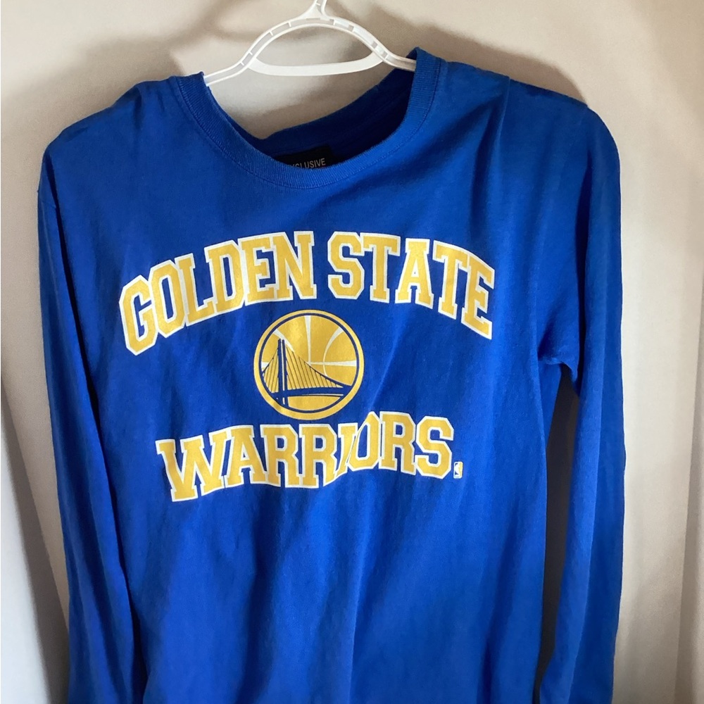 NBA ,Golden State Warriors, Long Sleeve T-shirt ,Blue & Yellow, Size Adult Small